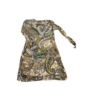 Athleta Silk Cotton Women S Sheer Green Blue Paisley Tunic Dress Swim Coverup